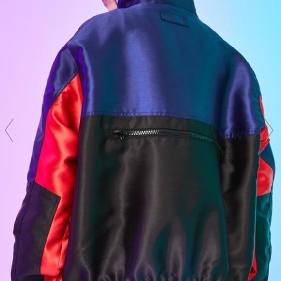 Current Mood Marathon Rush Oversized Bomber Jacket sz M + Color Block - Picture 6 of 7